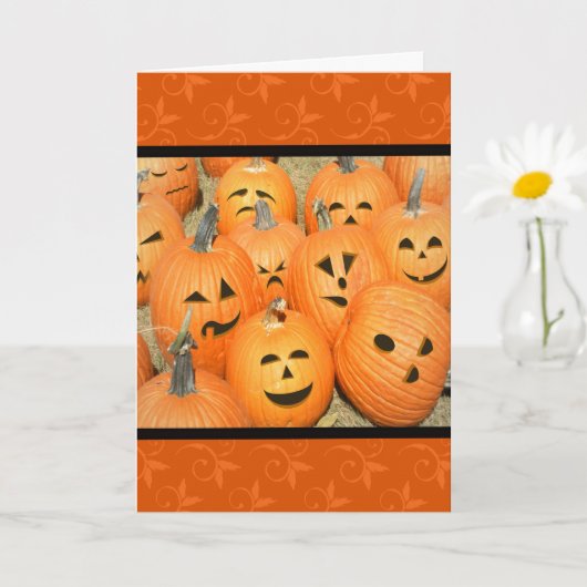 Funny Faces Pumpkin Patch Halloween Card Karte (Kleine Pflanze)