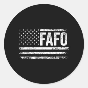 Funny Fafo Trump American Flag Fafo US Flag Vintag Runder Aufkleber