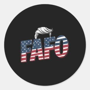 Funny Fafo Trump Foto _2 Runder Aufkleber