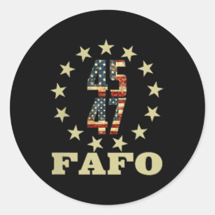 Funny Fafo Trump Foto Runder Aufkleber