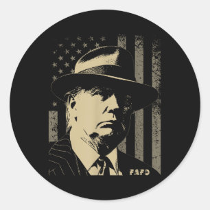 Funny Fafo Trump Foto USA Flag Retro erschüttert Runder Aufkleber