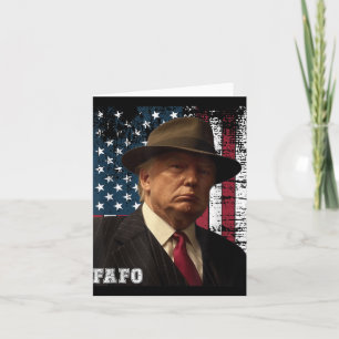 Funny Fafo Trump Foto USA Flag Retro Vintag _2 Karte