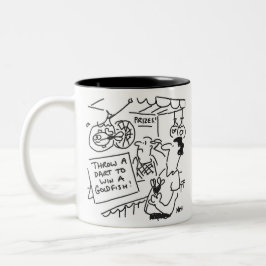 Funny Fairground Darts Stall Zweifarbige Tasse