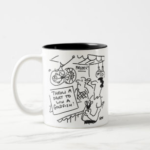 Funny Fairground Darts Stall Zweifarbige Tasse