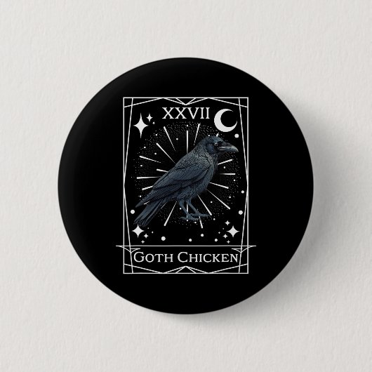 Funny Fairycore Tarot Gothic Witchcraft Chicken De Button (Vorderseite)