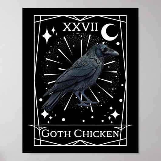 Funny Fairycore Tarot Gothic Witchcraft Chicken De Poster (Vorne)