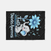 Funny Faith Elephant Sunflower Ribbon Diabetes Awa Fleecedecke (Vorderseite (Horizontal))