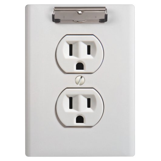 Funny Fake Electrical Outlet Klemmbrett (Vorderseite)