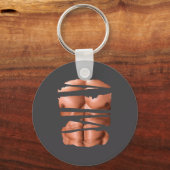Funny Fake Muscles Fitness Model Chest Six Pack Ab Schlüsselanhänger (Vorderseite)
