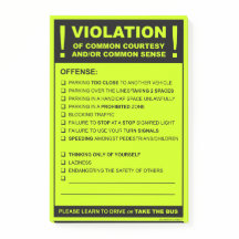 Funny Fake Parkticket Autofahrerziitation