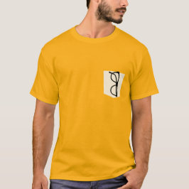 Funny Fake Pocket T-Shirt mit Brillendesign