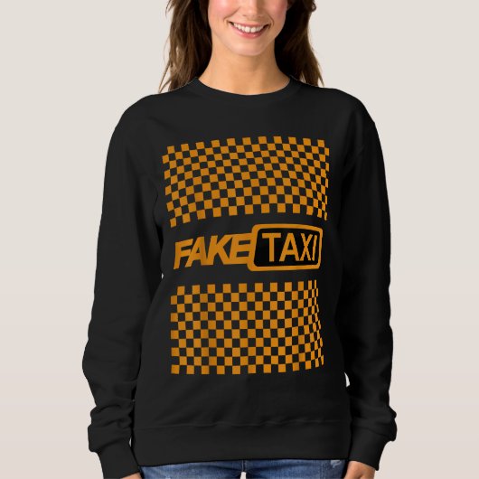 Funny Fake Taxi Gelber Führer Sweatshirt (Vorderseite)