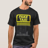 Funny Fake Taxi Gelber Führer T-Shirt (Vorderseite)