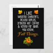 Funny Fall 2024 November Wahl Pro-Biden Postkarte (Vorne/Hinten)