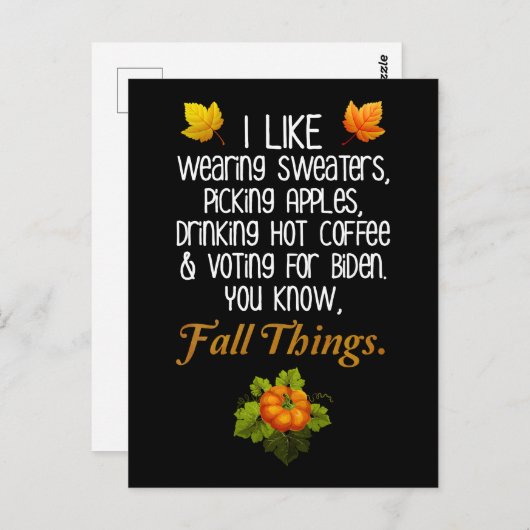 Funny Fall 2024 November Wahl Pro-Biden Postkarte (Vorne/Hinten)