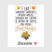 Funny Fall 2024 November Wahl Pro-Harris Aufkleber (Blatt)