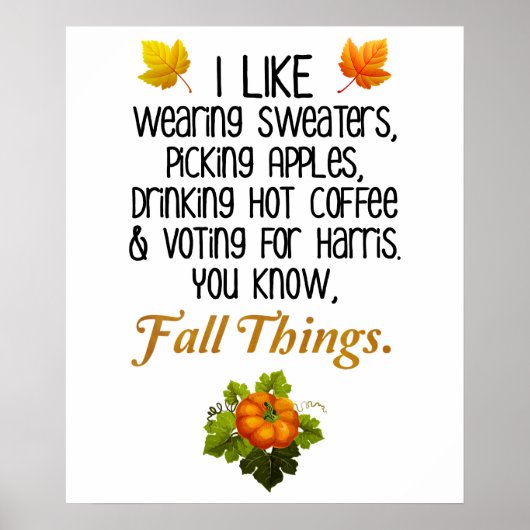 Funny Fall 2024 November Wahl Pro-Harris Poster (Vorne)