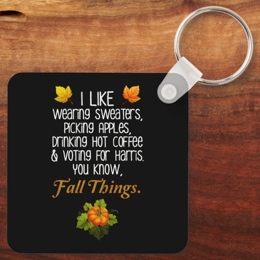 Funny Fall 2024 November Wahl Pro-Harris Schlüsselanhänger (Rückseite)