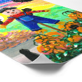 Funny Fall Black Cats Scarecrow Raven Creationarts Poster (Ecke)