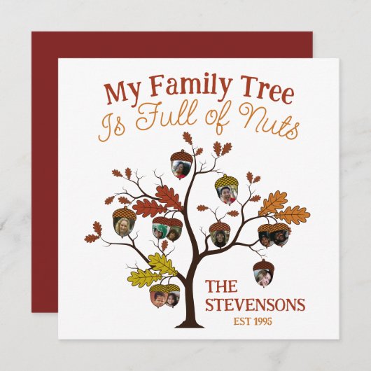 Funny Fall Foto Familienbaum ist voller Nuts (Vorne/Hinten)