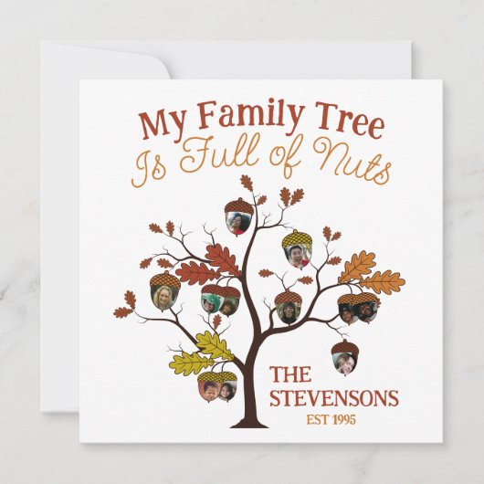 Funny Fall Foto Familienbaum ist voller Nuts (Vorderseite)