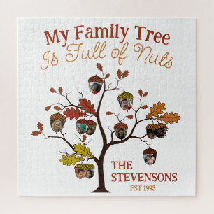 Funny Fall Foto Familienbaum ist voller Nuts Puzzle