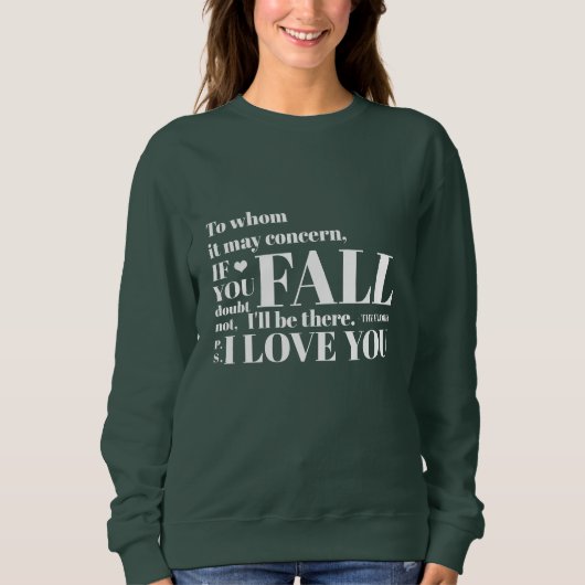 Funny Fall Green Sweater Sweatshirt (Vorderseite)