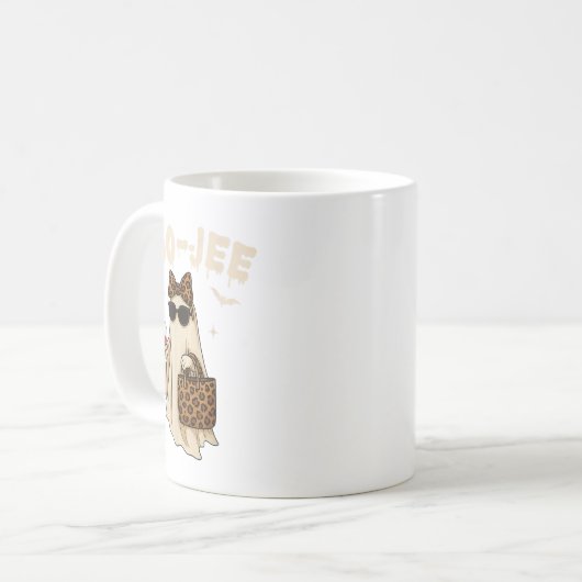 Funny Fall Halloween Ghost Boujee Boo Jee Soky Sea Kaffeetasse (Vorderseite Links)
