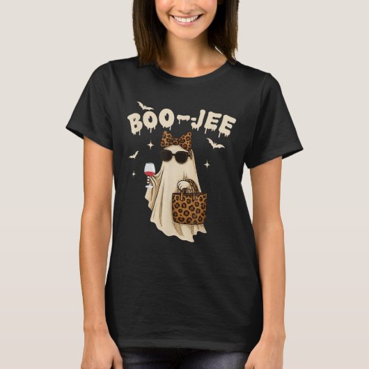 Funny Fall Halloween Ghost Boujee Boo Jee Soky Sea T-Shirt (Vorderseite)