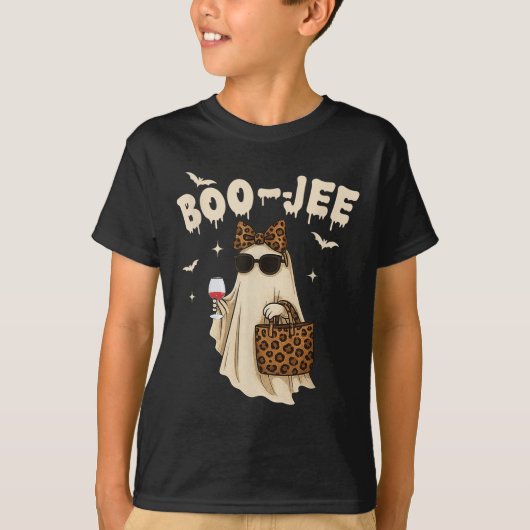 Funny Fall Halloween Ghost Boujee Boo Jee Soky Sea T-Shirt (Vorderseite)