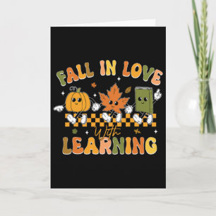 Funny Fall in Liebe mit Lernen Retro Pumpkin als Karte