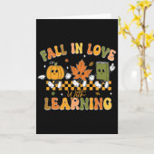 Funny Fall in Liebe mit Lernen Retro Pumpkin als Karte (Gelbe Blume)