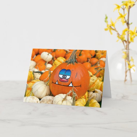 Funny Fall Pumpkin Karte (Gelbe Blume)