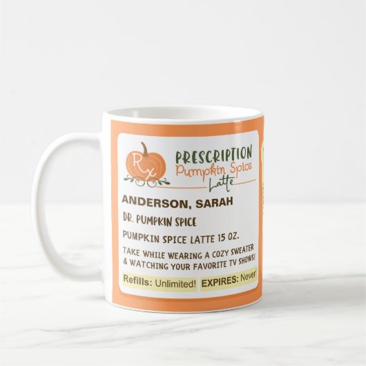 Funny Fall Saison Verschreibungspflicht Pumpkin Ge Kaffeetasse (Links)