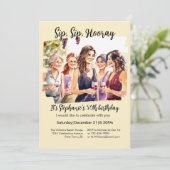 Funny Fall Wein Degusting Frau's 50. Geburtstag Einladung (Stehend Vorderseite)