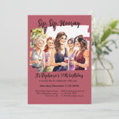 Funny Fall Wein Degusting Frau's 50. Geburtstag Einladung (Stehend Vorderseite)