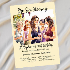 Funny Fall Wein Degusting Frau's 50. Geburtstag Einladung