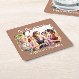 Funny Fall Wein Degusting Frau's 50. Geburtstag Rechteckiger Pappuntersetzer