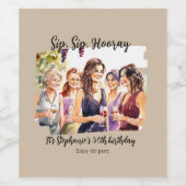 Funny Fall Wein Degusting Frau's 50. Geburtstag Weinetikett (Einzelnes Label)