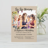 Funny Fall Wine Tasting Woman's 40th Birthday Einladung (Stehend Vorderseite)