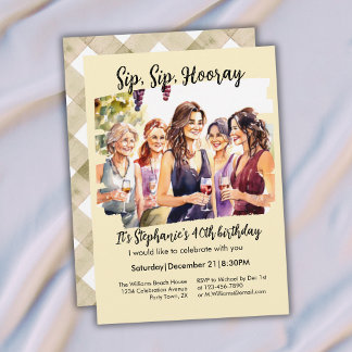 Funny Fall Wine Tasting Woman's 40th Birthday Einladung