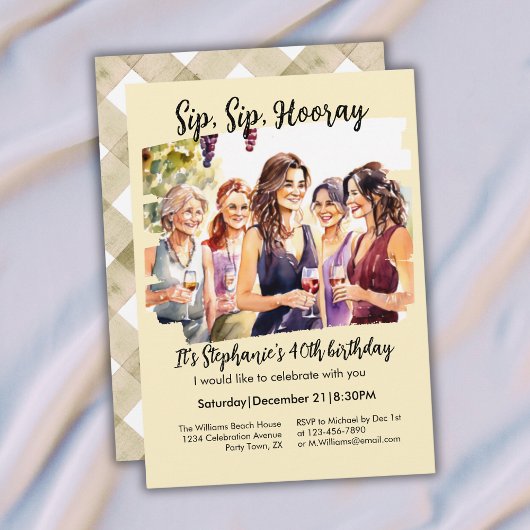 Funny Fall Wine Tasting Woman's 40th Birthday Einladung