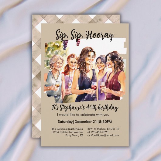 Funny Fall Wine Tasting Woman's 40th Birthday Einladung