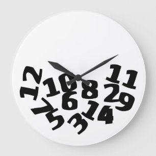 Funny Fallen Numbers Große Wanduhr