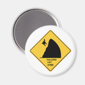 Funny Falling Cat Zone Sign Magnet (Vorderseite/Rückseite)