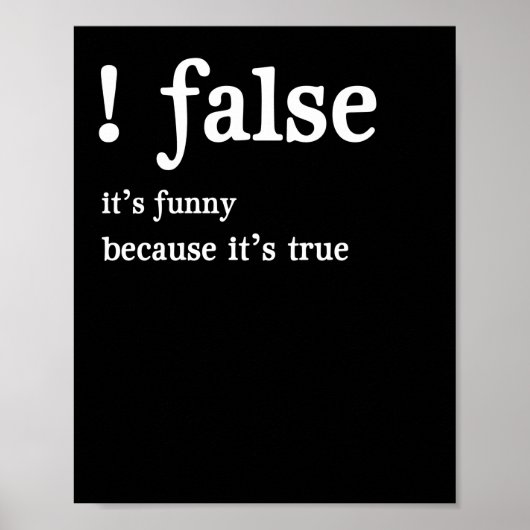 Funny False Programming Coding for Programmers Poster (Vorne)