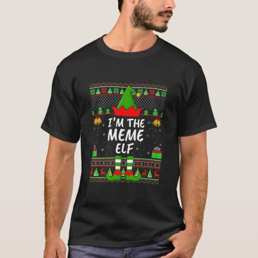 Funny Familie Matching Ugly Ich bin die Meme Elf T-Shirt (Vorderseite)