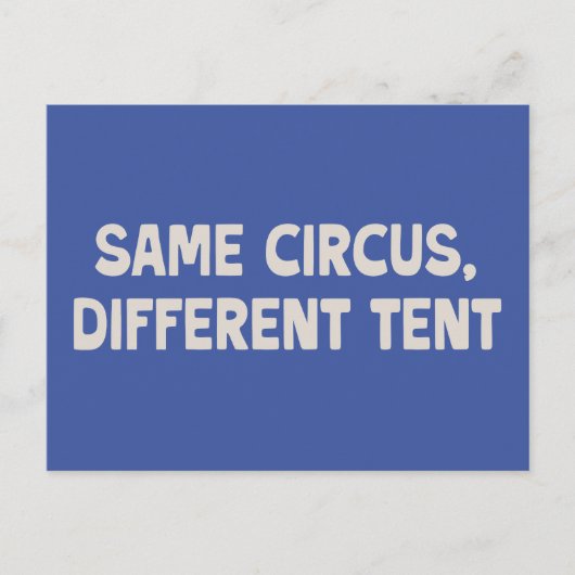 Funny Familienangebot Wir haben neue Adresse blau Postkarte (Vorderseite)