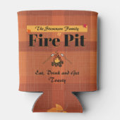 Funny Familienname Fire Pit Personalisiert Dosenkühler (Rückseite)