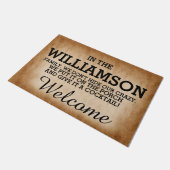 Funny Familienname Fußmatte (Schrägansicht)